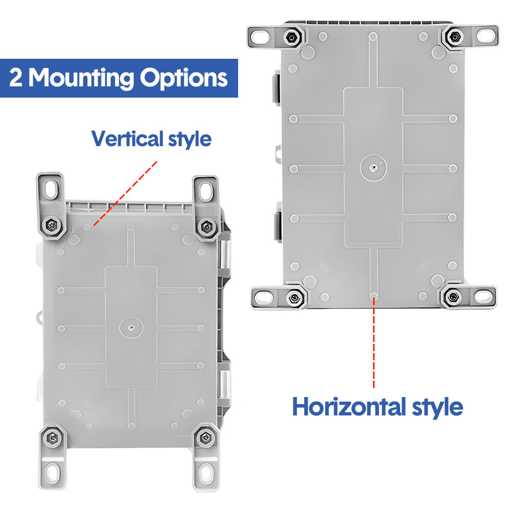 Electrical ABS Junction Box IP66 Waterproof Electrical Enclosure with Clear Hinged Cover and Mounting Plate for Electrical Project 30x20x17cm