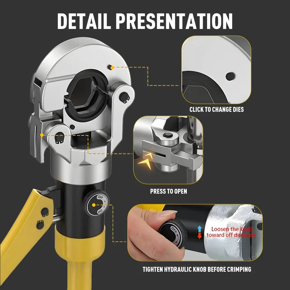 Hydraulic Pipe Crimper Plier Set Tube Plumbing Tool with Crimping Dies for Stainless Steel Pipe