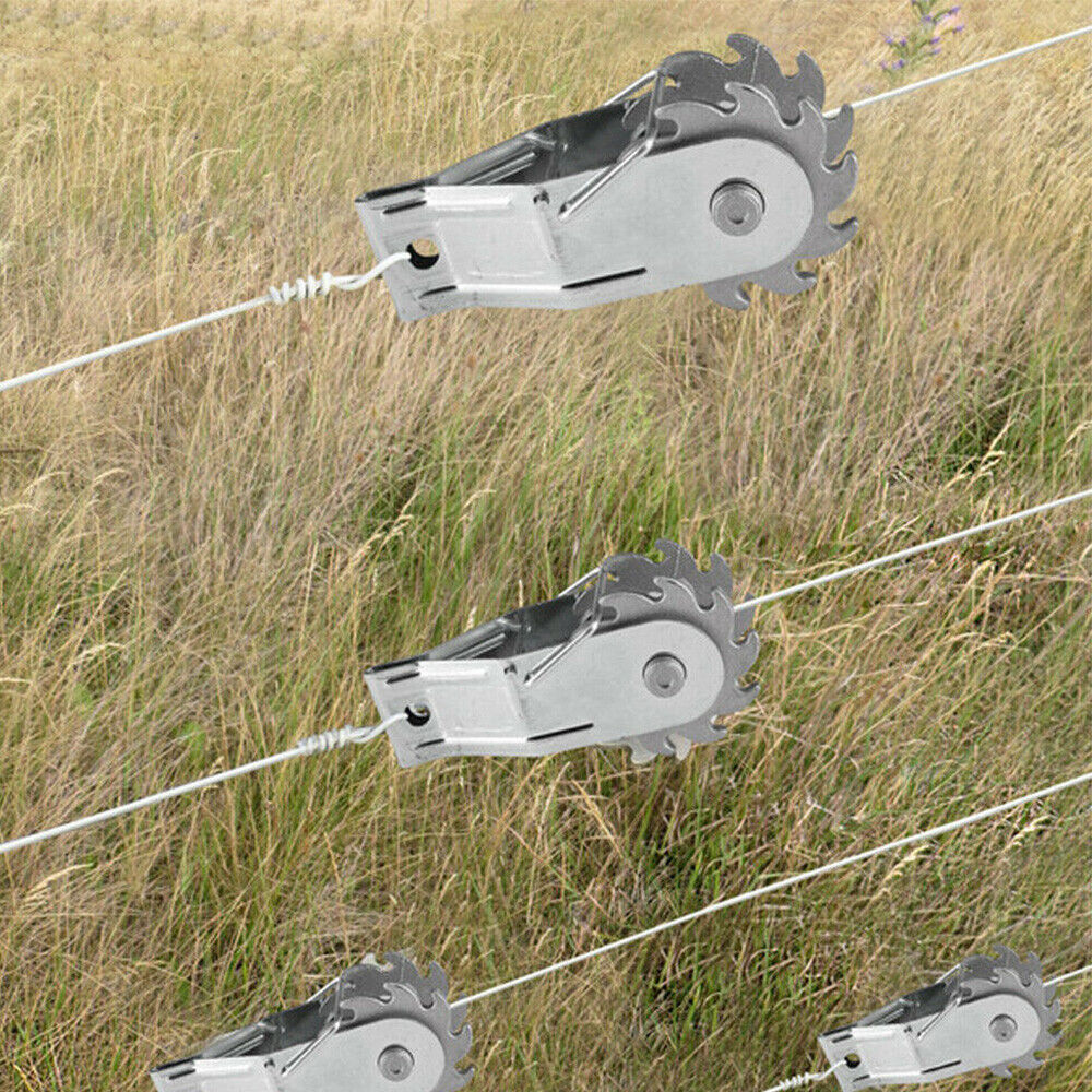 50 Pack Inline Cliplock Wire Strainer Aluminum Alloy Heavy Duty Wire Ratchet Tensioner for Electric Fence
