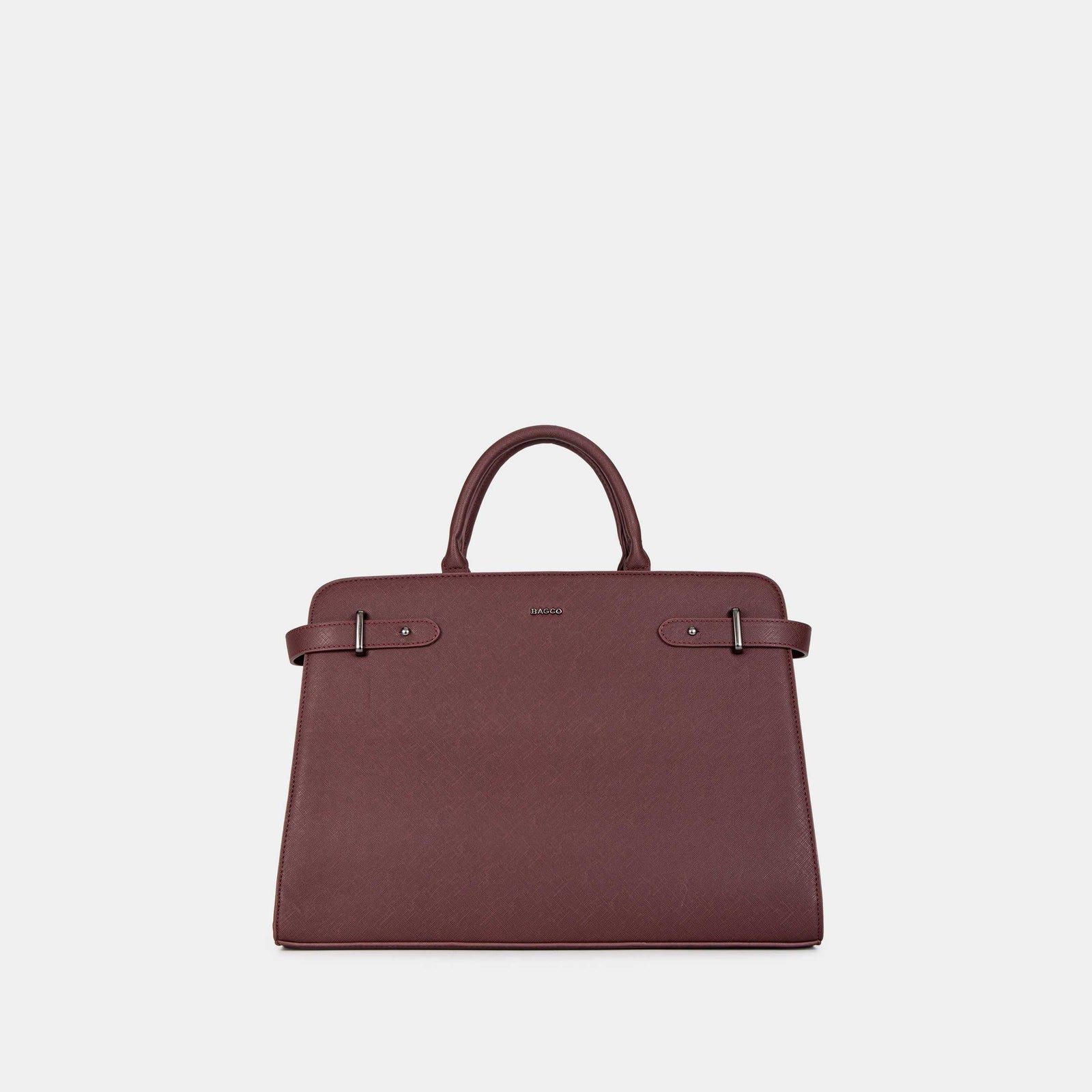 Bagco Bravura Leather Tote Set-Wine Red