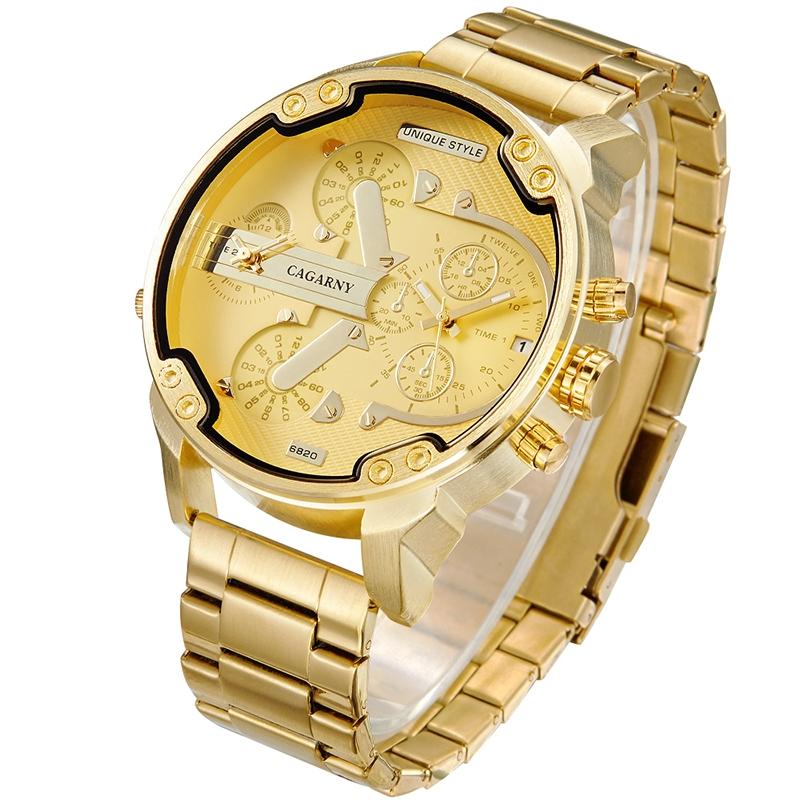 Waterproof Gold Steel Band Quartz Watch - Fashion Life-1915197719006285826