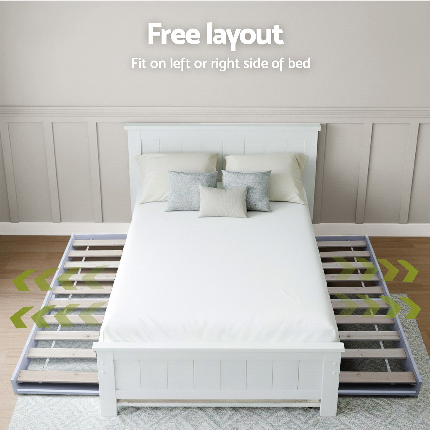 Artiss Bed Frame King Single and Bookshelf