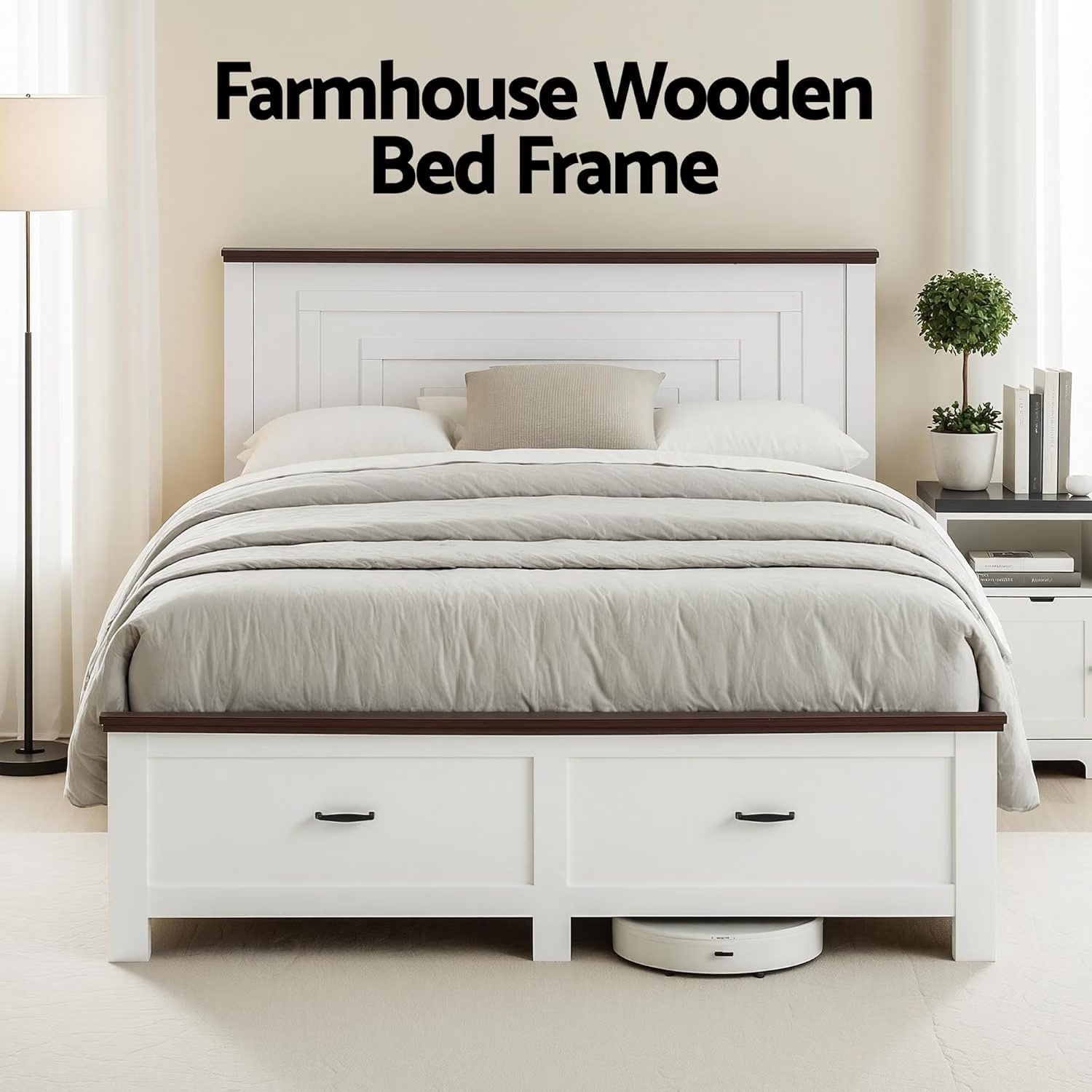 Artiss Queen Wooden Bed Frame and 2 Bedside Table Bedroom Furniture Set