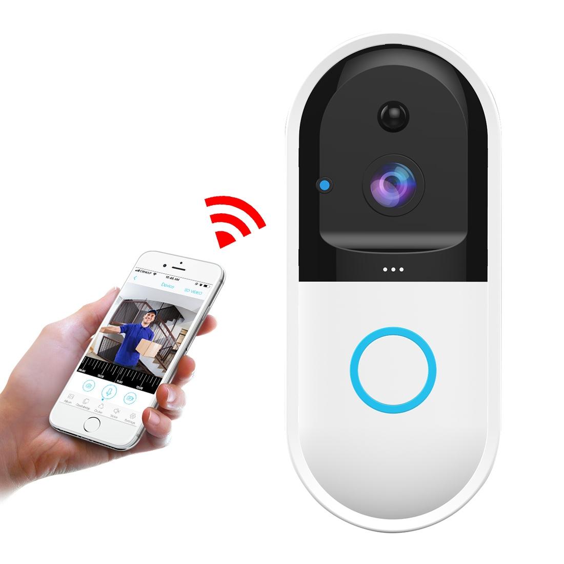 Smart Wifi Video Doorbell With Night Vision & Remote Monitoring - White-1915196621289820169