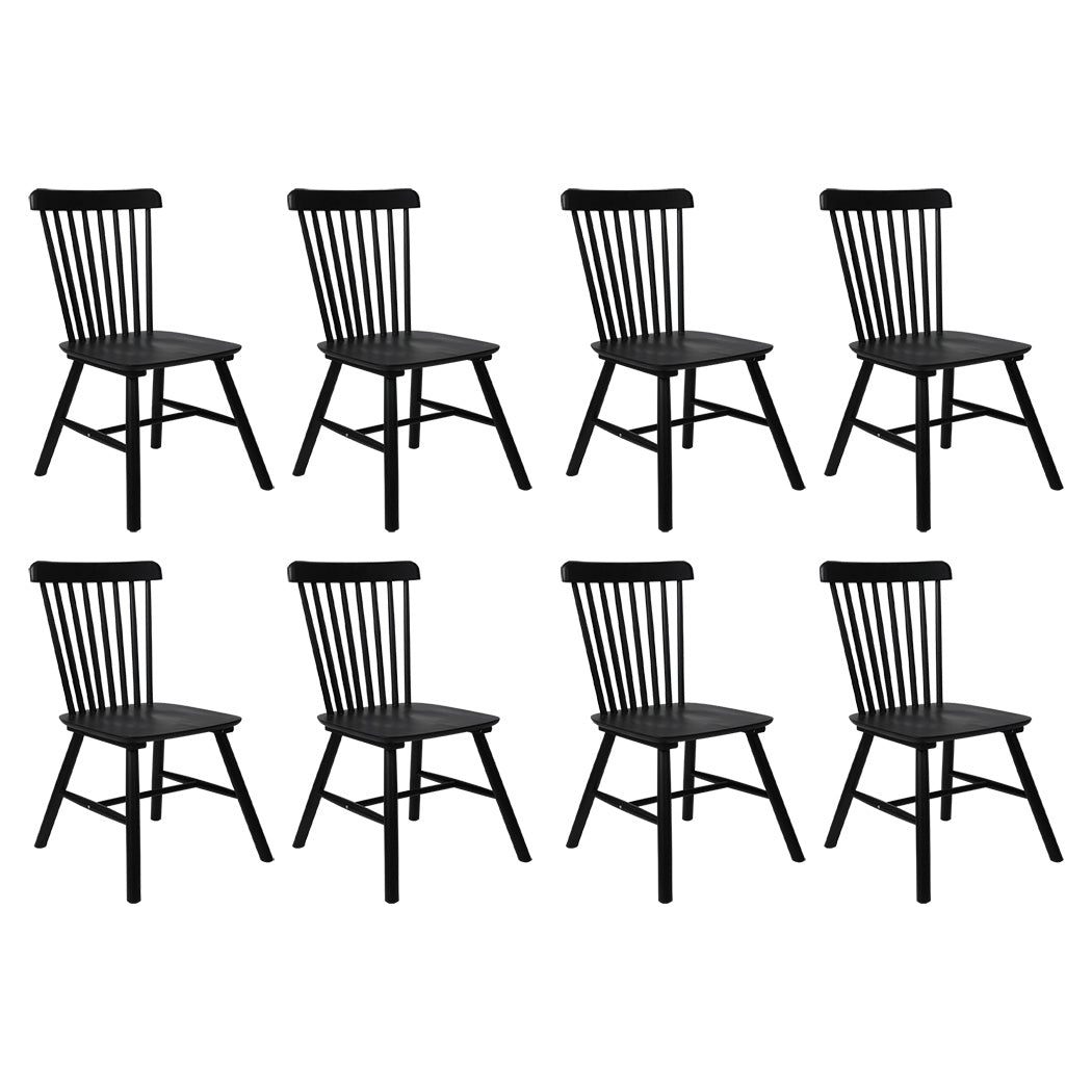 Levede 8x Dining Chairs Kitchen Winsor Black-1973193553207234560