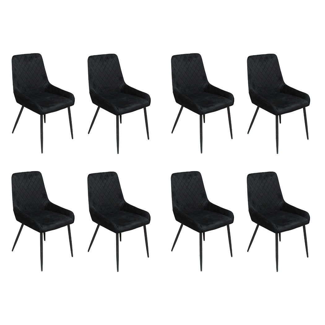 Dining Chairs x 8 Padded Seat Soft Velvet-1973193569133006848