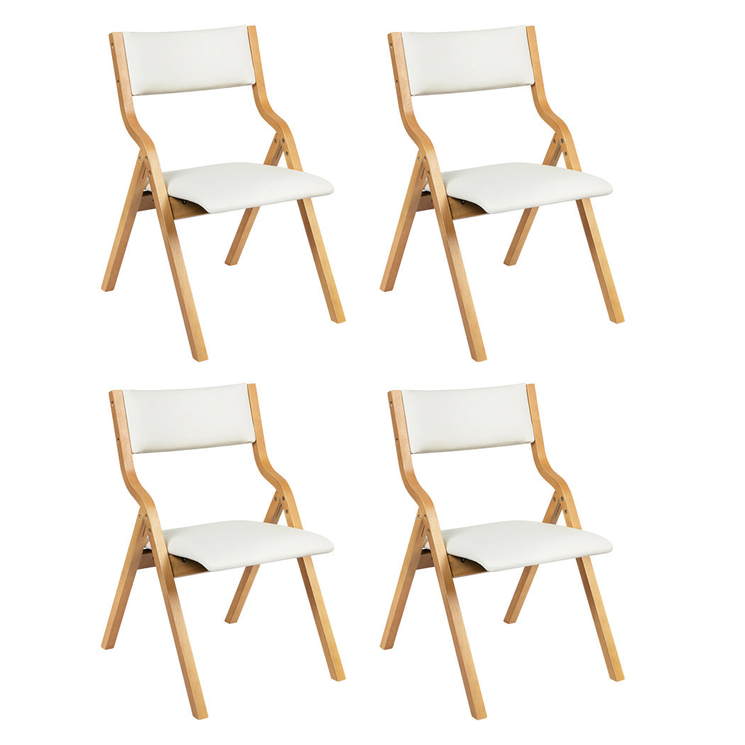 Levede 4x Dining Chairs Foldable PU Beige-1973193562262736896