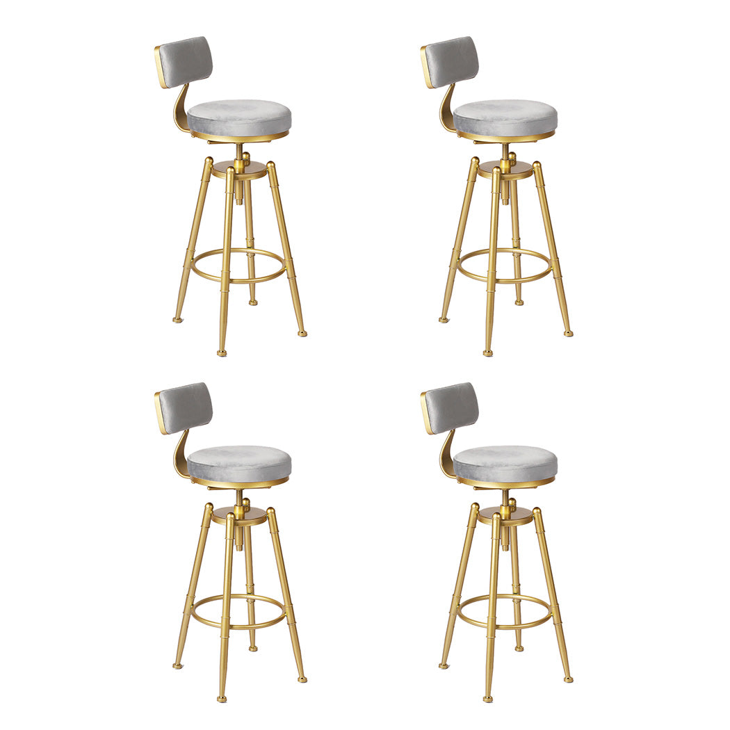 Levede 4x Swivel Bar Stools Kitchen Bar Chair Grey-1973193551277854720