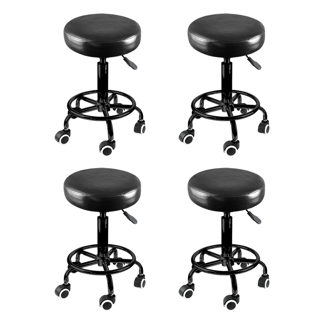 Levede 4x Salon Stool Swivel Bar Stools-1973193577974599680