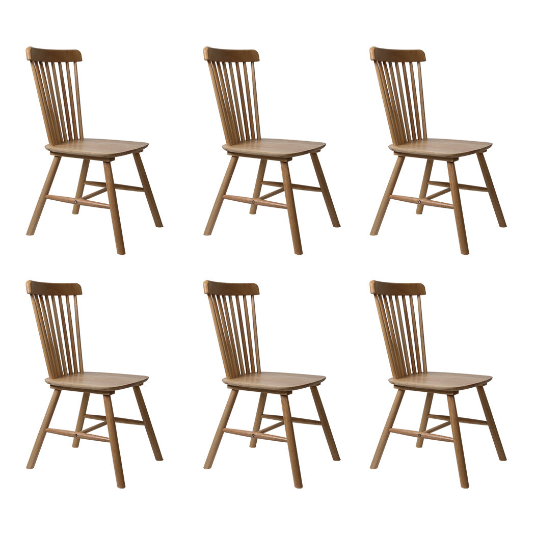 Levede 6x Dining Chairs Kitchen Windor Oak-1973193553576333312
