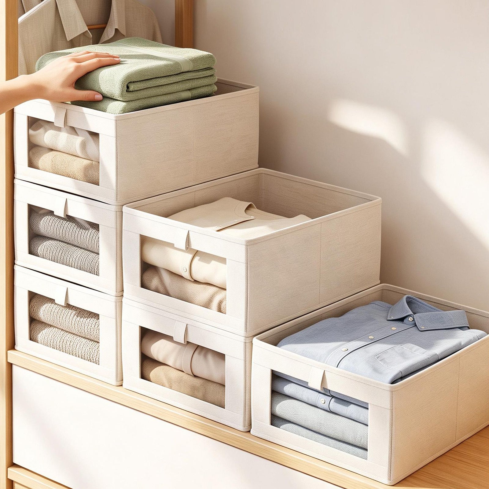 Artiss 6 Pack Linen Closet Organizers and Storage Foldable Clothing Bins