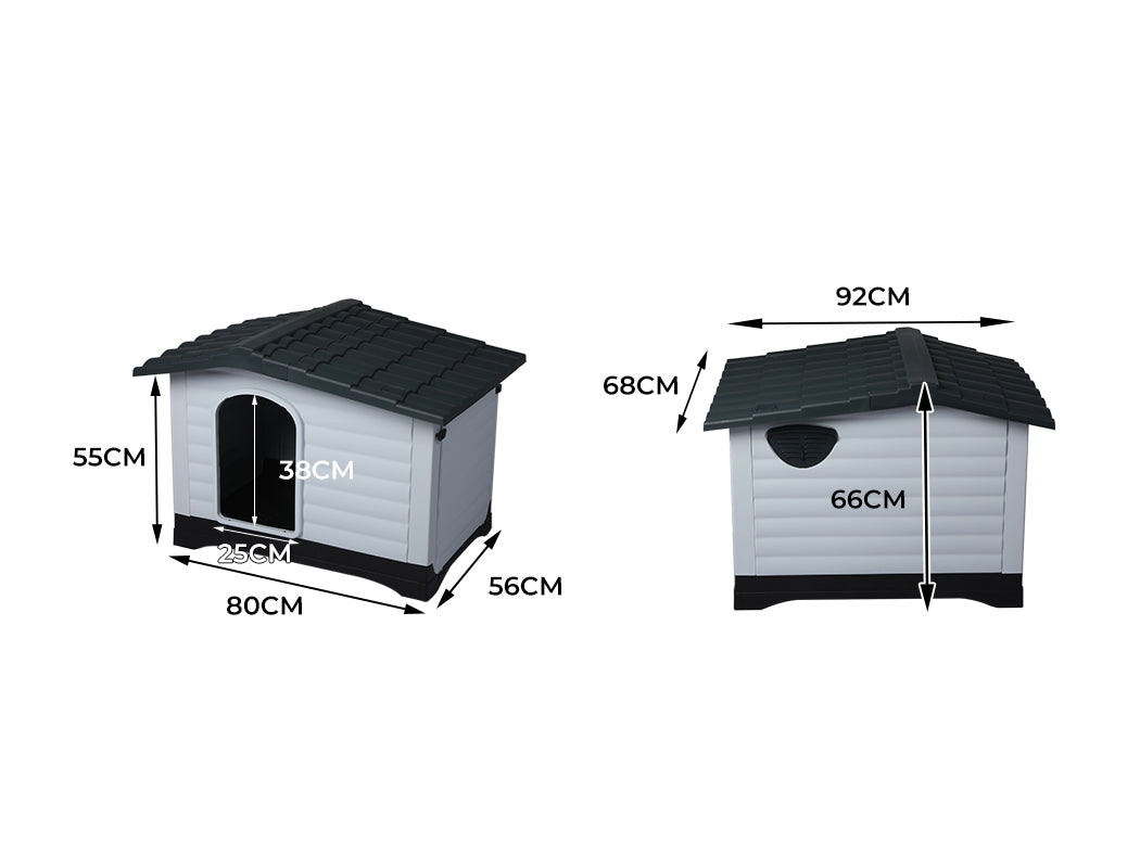 PaWz Dog Kennel Outdoor Indoor Plastic L Grey-1954802530852671490