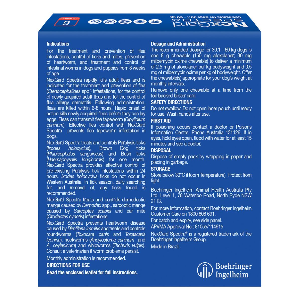 NexGard Spectra Dogs 30.1-60kg 6pk-1973193604428075009