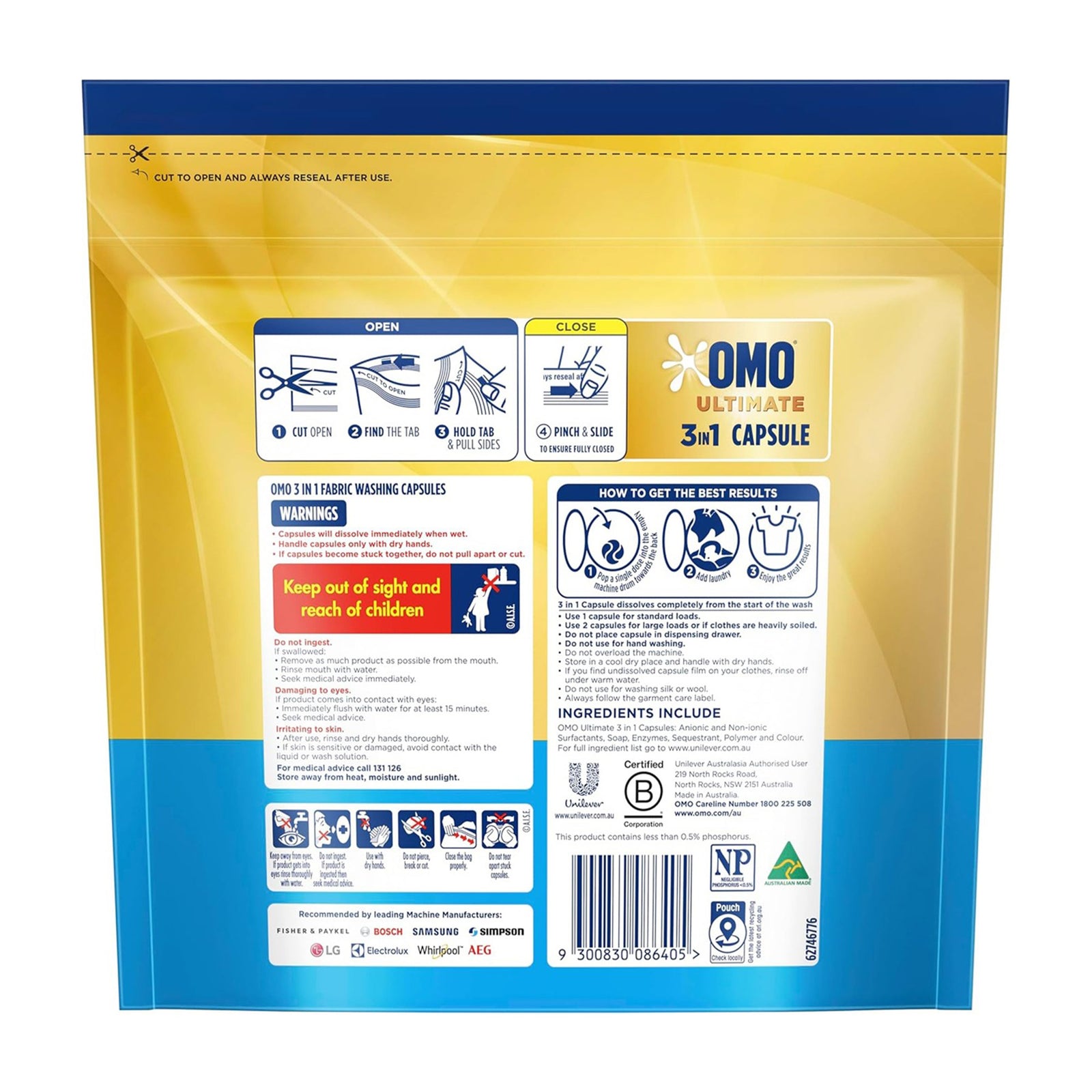 Omo Ultimate 3in1 Sensitive 168 Laundry Capsules-1973194178275971073