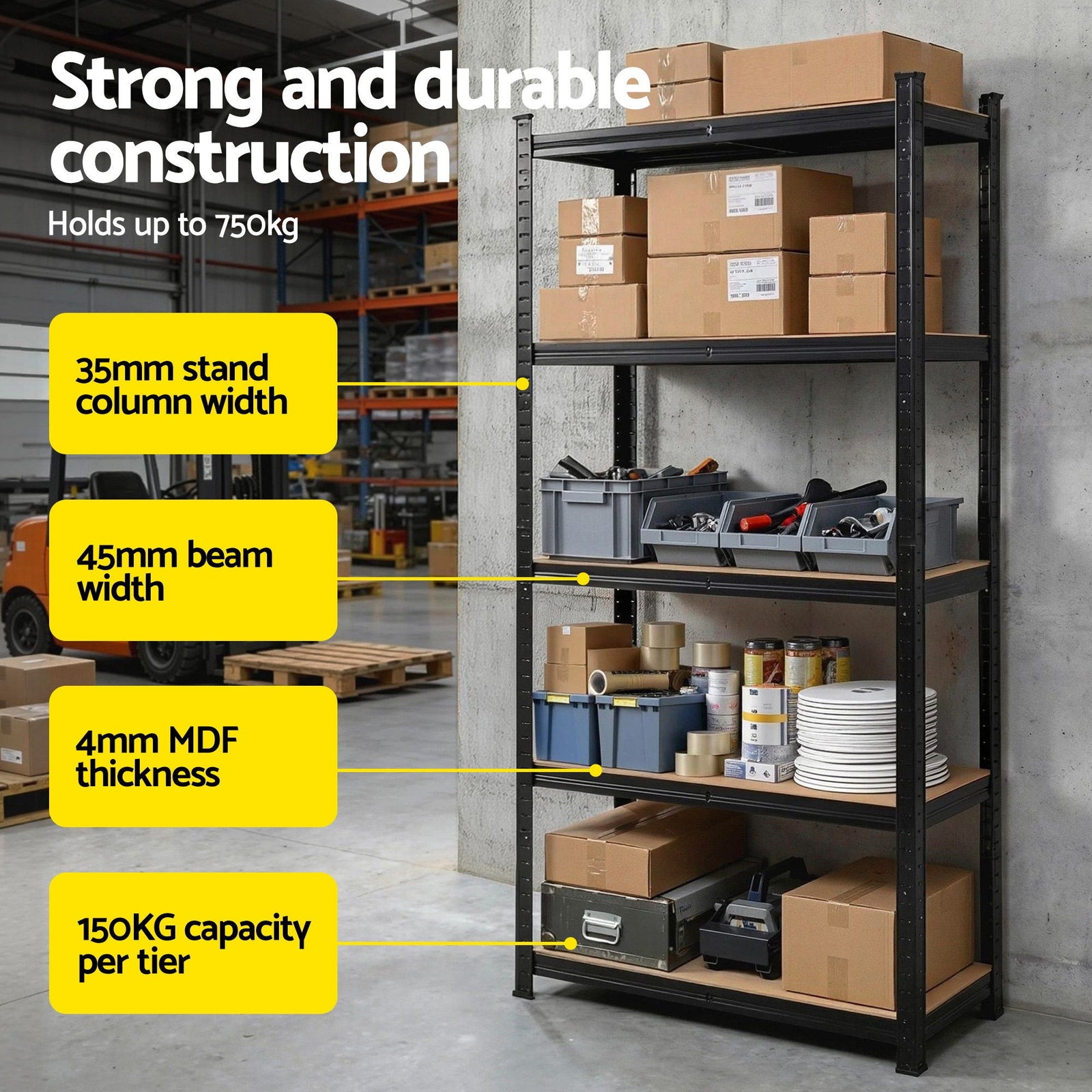 Giantz Garage Shelving 1.5X0.7m Warehouse Shelves Storage Rack Pallet Racking