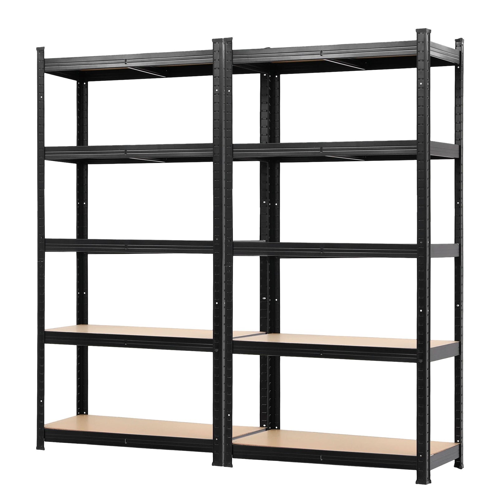 Giantz 2-Rack Garage Shelving 1.6X0.8m MDF Warehouse Shelves Storage Rack Black