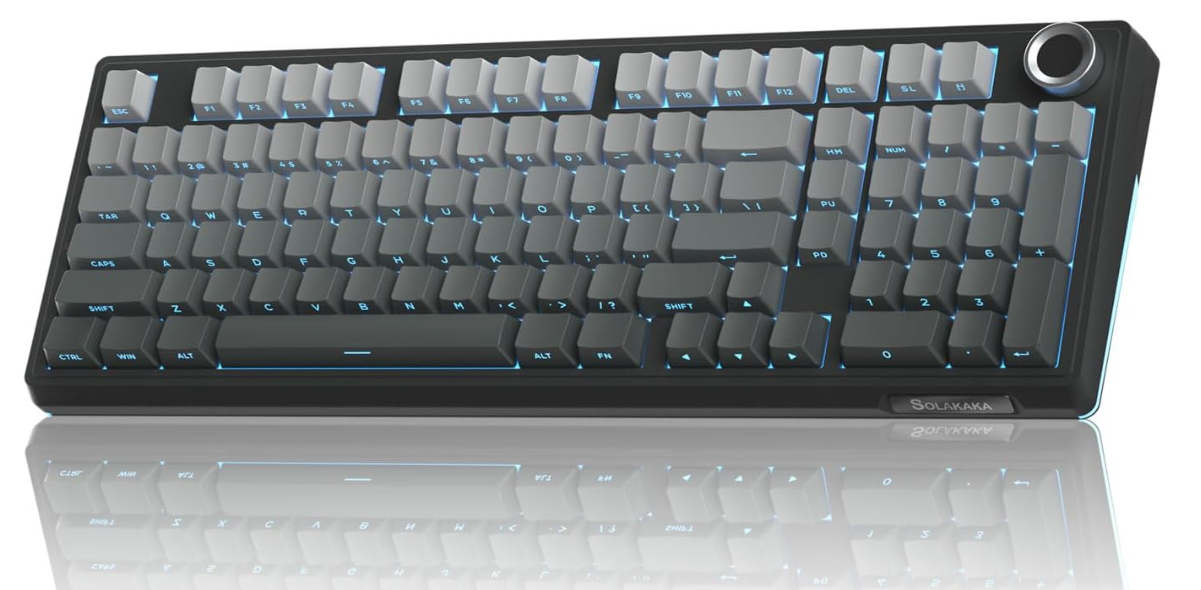 SOLAKAKA Ki99 Pro 99-Key Gasket Mechanical Keyboard Tri-Mode Hot-Swap Knob