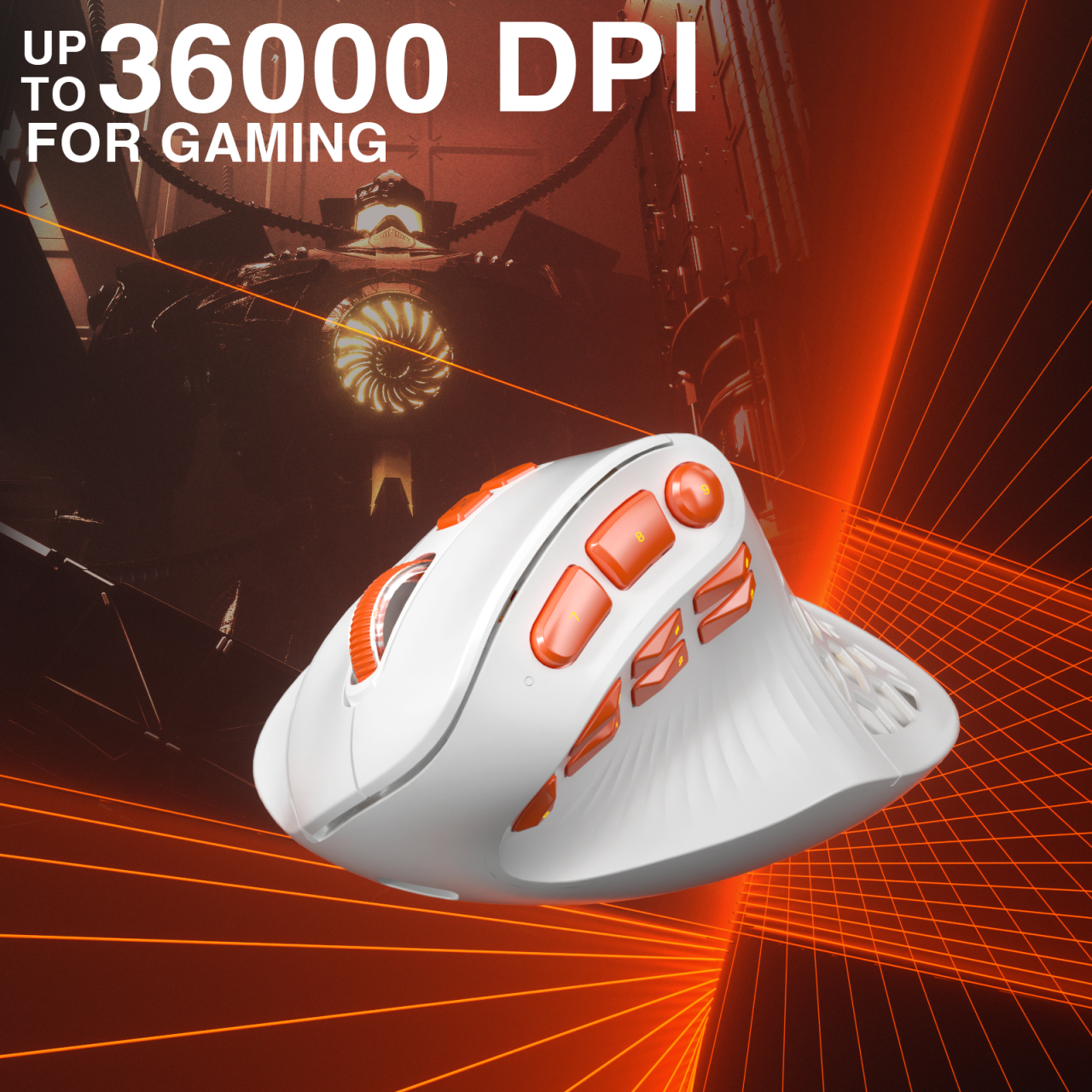 SOLAKAKA E9 Pro Vertical MMO Mouse Tri-Mode 36000 DPI 8000Hz PAW3395