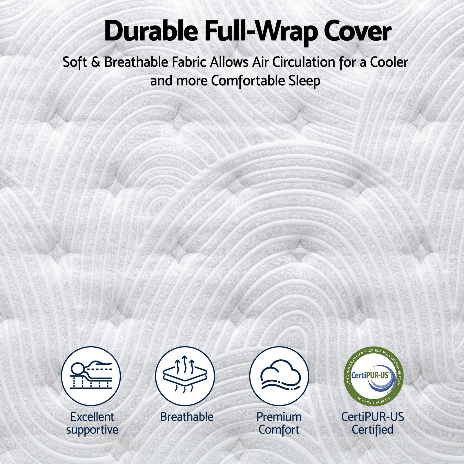 RoomSense Double 34cm Gel Cooling Tencel Mattress Bundle with 2 Pillows