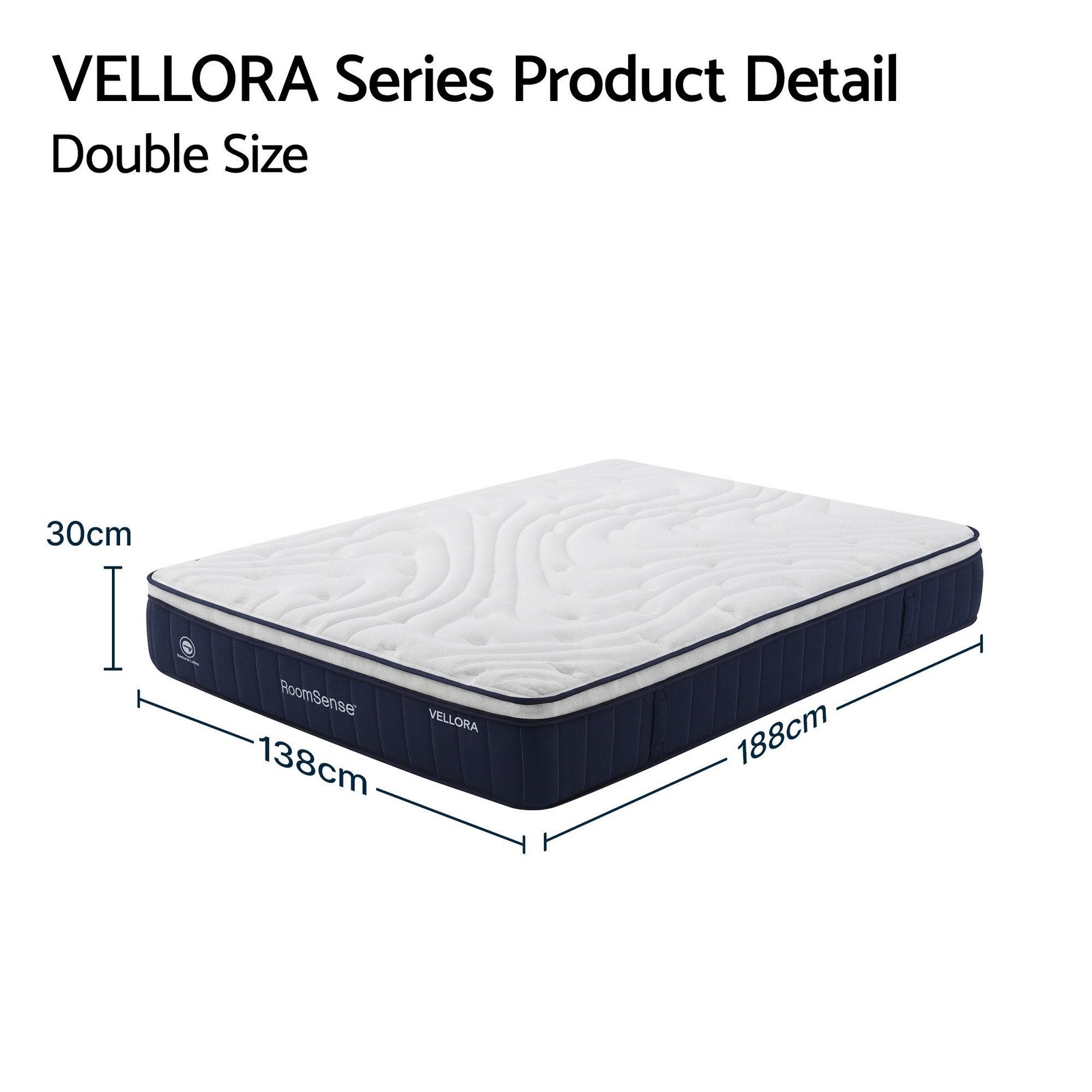 RoomSense Double 30cm Latex Hybrid Mattress Bundle with Metal Bed Frame
