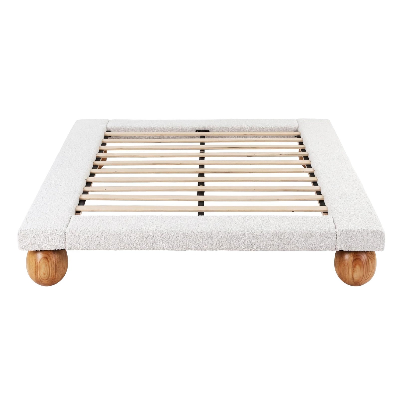 RoomSense Queen 26cm Firm Mattress Bundle with Beige Boucle Bed Frame