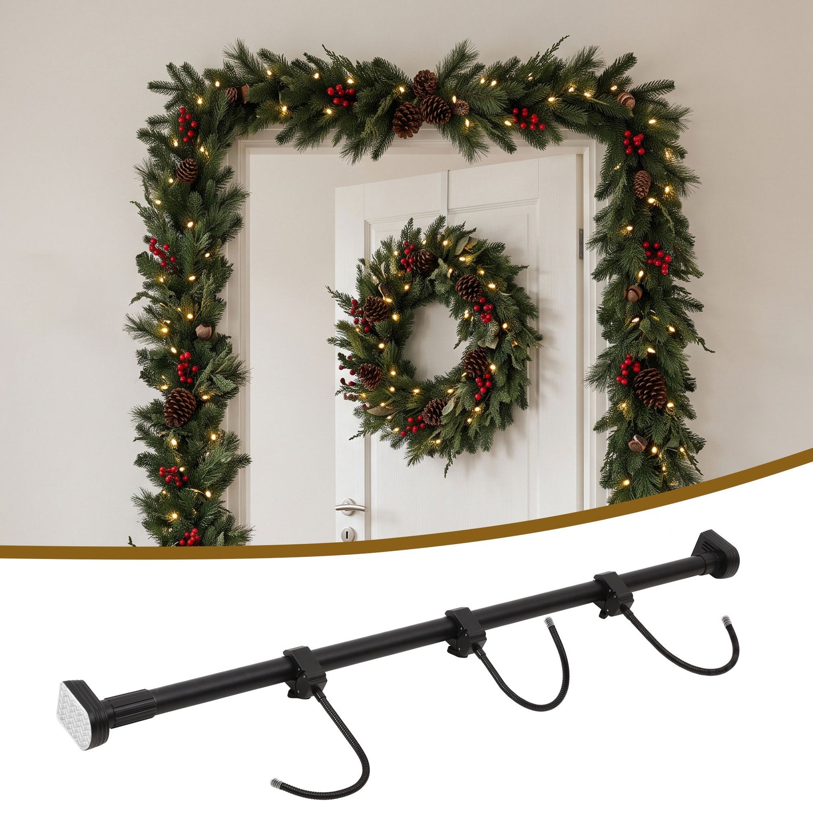 Jingle Jollys Christmas Garland Hook Wreath Hanger Fits 85-160CM Door No Drill