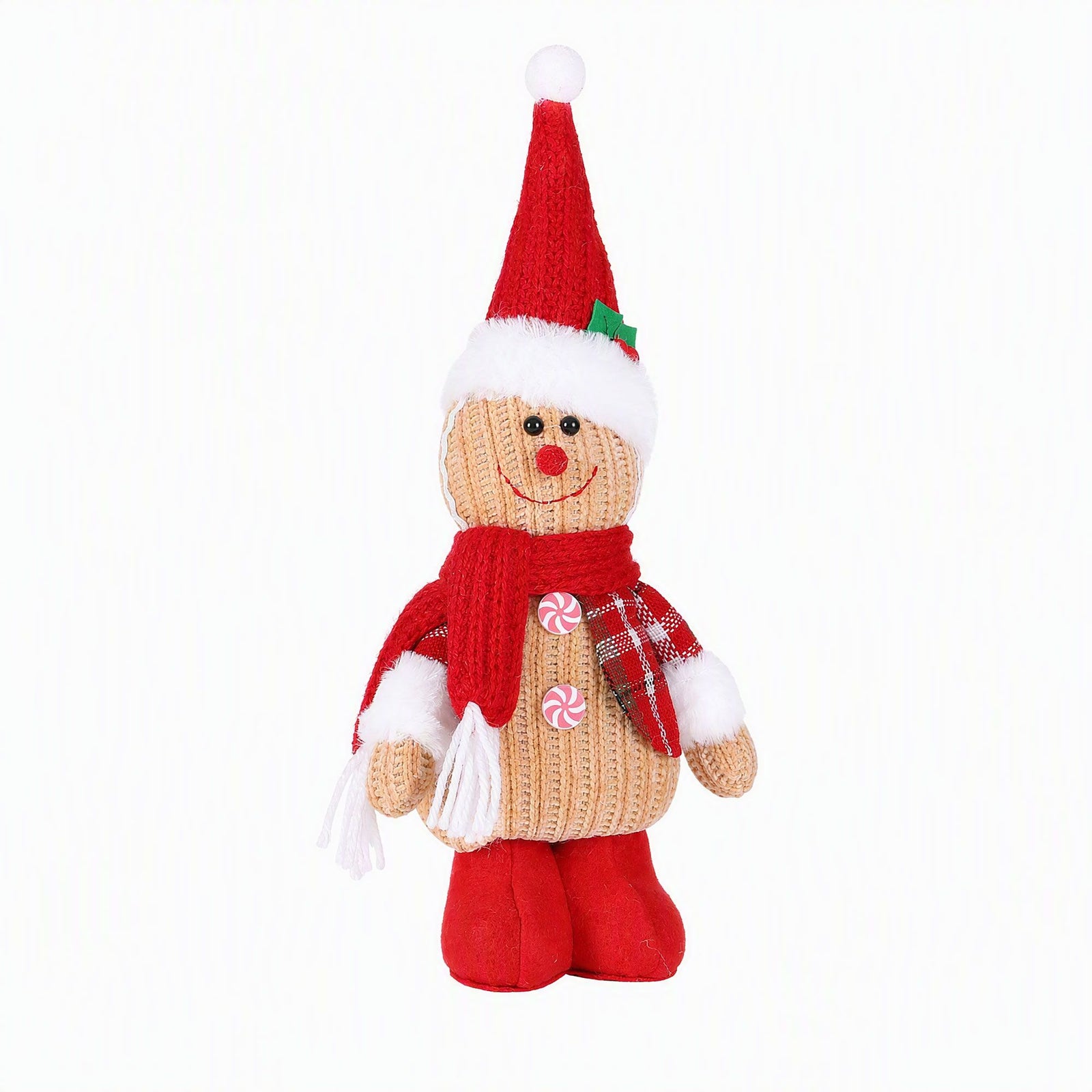 Jingle Jollys Christmas Gingerbread Man Standing Ornament Knitted Christmas Indoor Decor