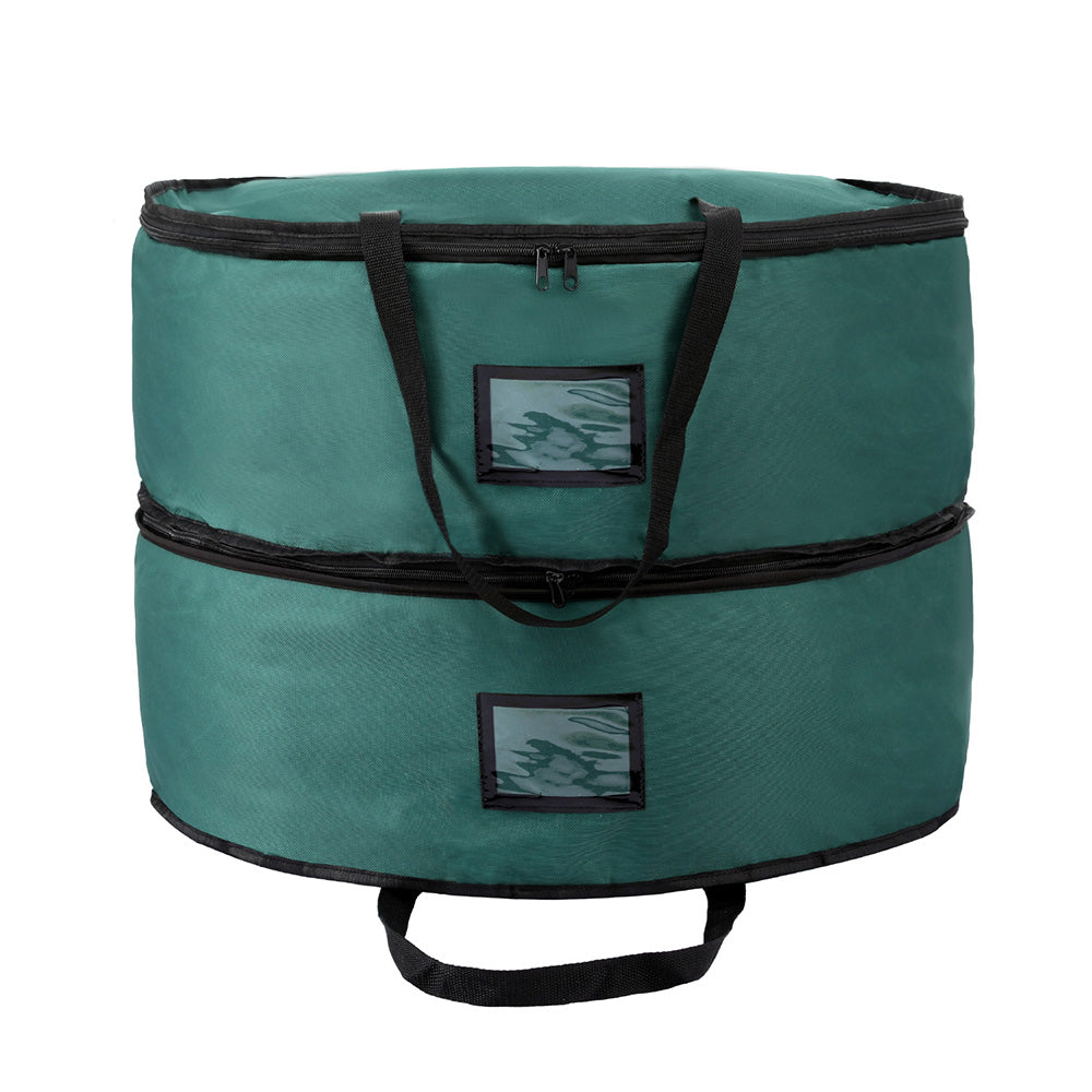 Jingle Jollys Christmas Garland Wreath Storage Bag 2-Tier Ornaments Holder 60cm