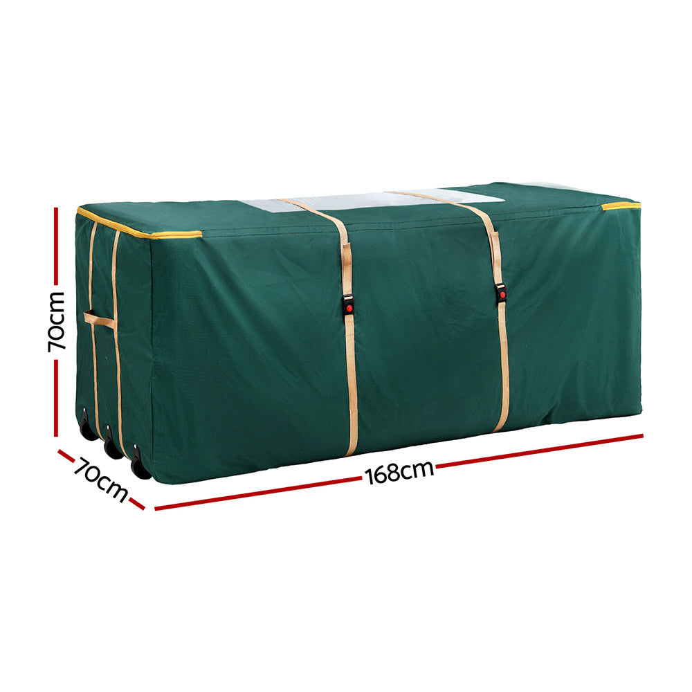 Jingle Jollys Christmas Tree Storage Bag Up to 10ft Visible Handle Wheels Green