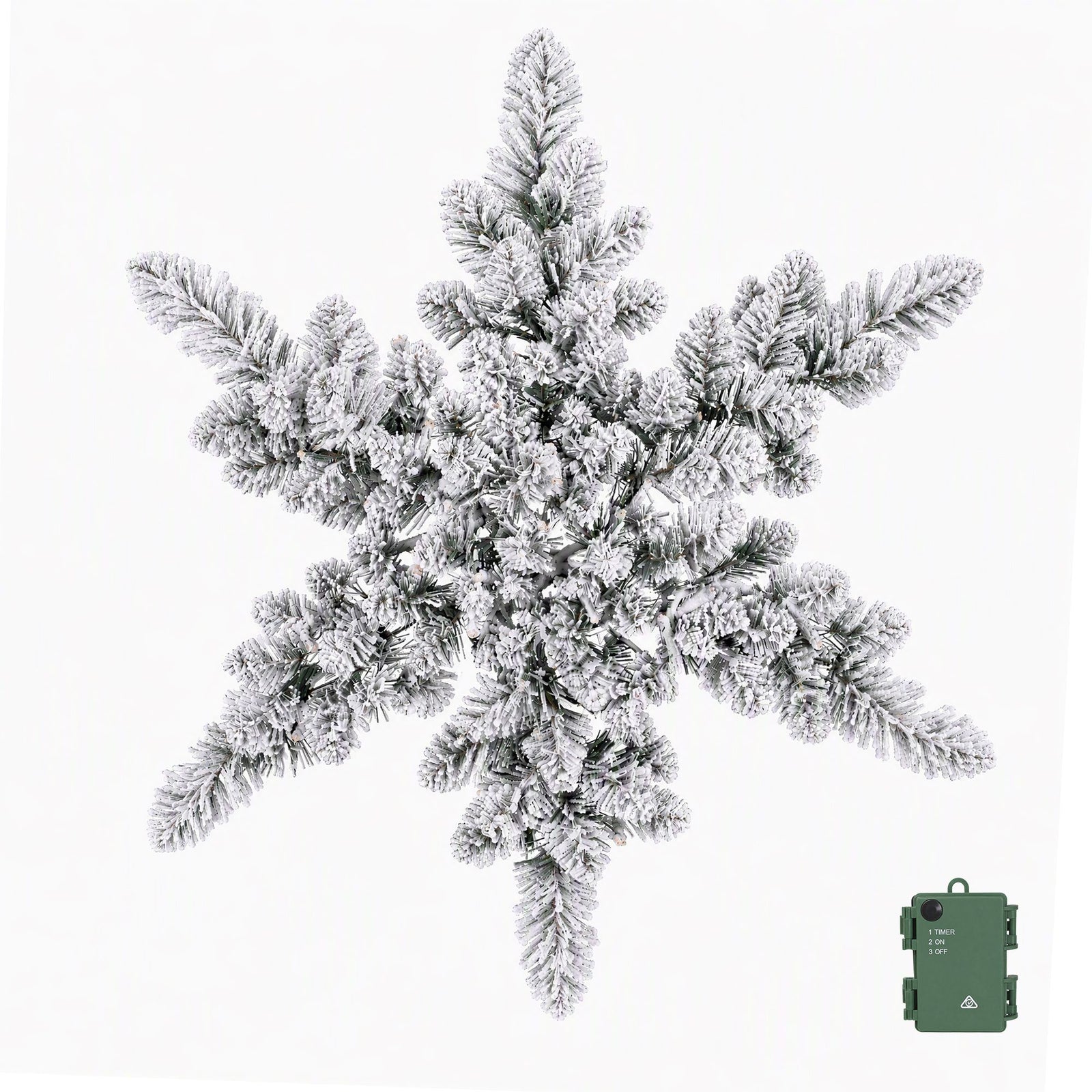 Jingle Jollys 60cm Flocked Snowflake Christmas Wreath Garland Pre-Lit 40 LED Light Decor