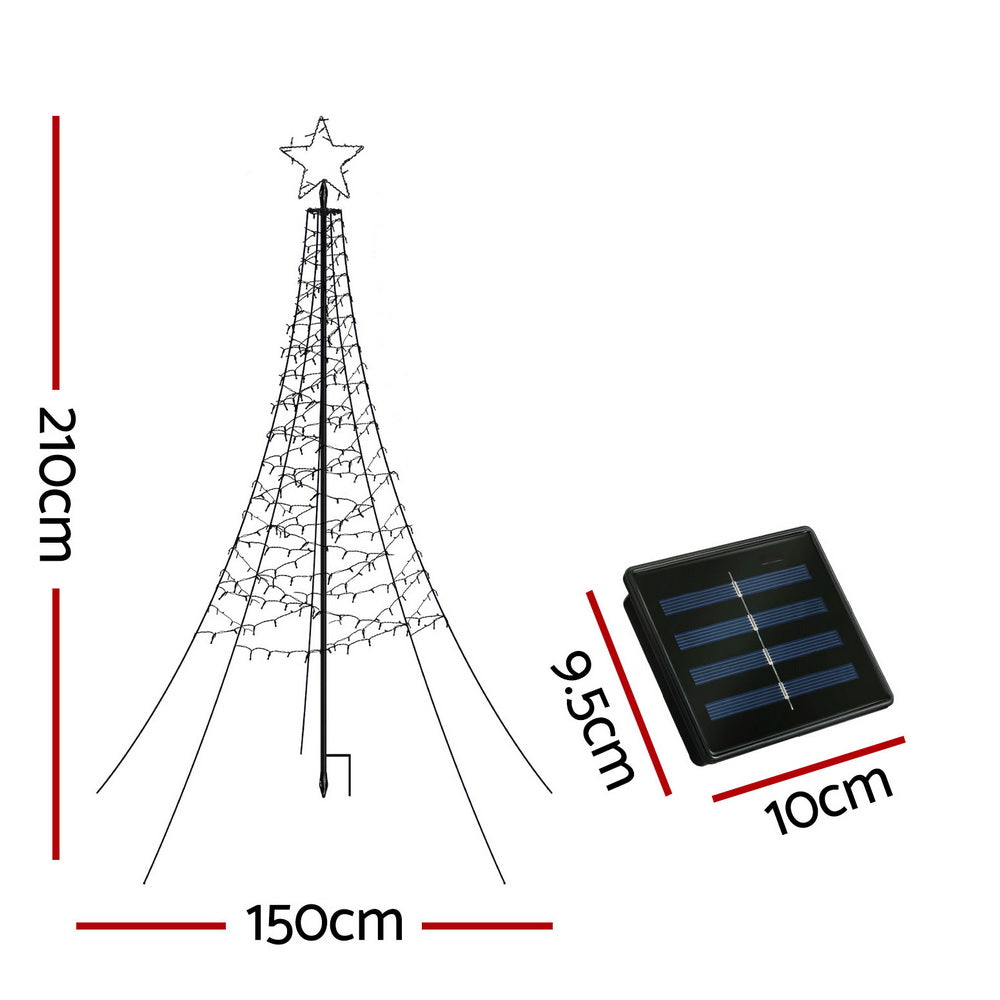 Jingle Jollys Solar Christmas Tree 2.1m 320 LED Net Lights Xmas Trees Decoration
