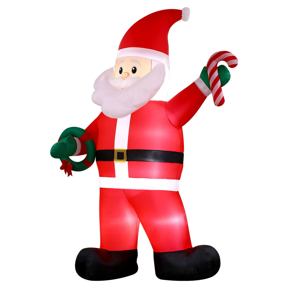 Jingle Jollys Christmas Inflatable Giant Santa 3.8M Height LED Illuminated Decorations