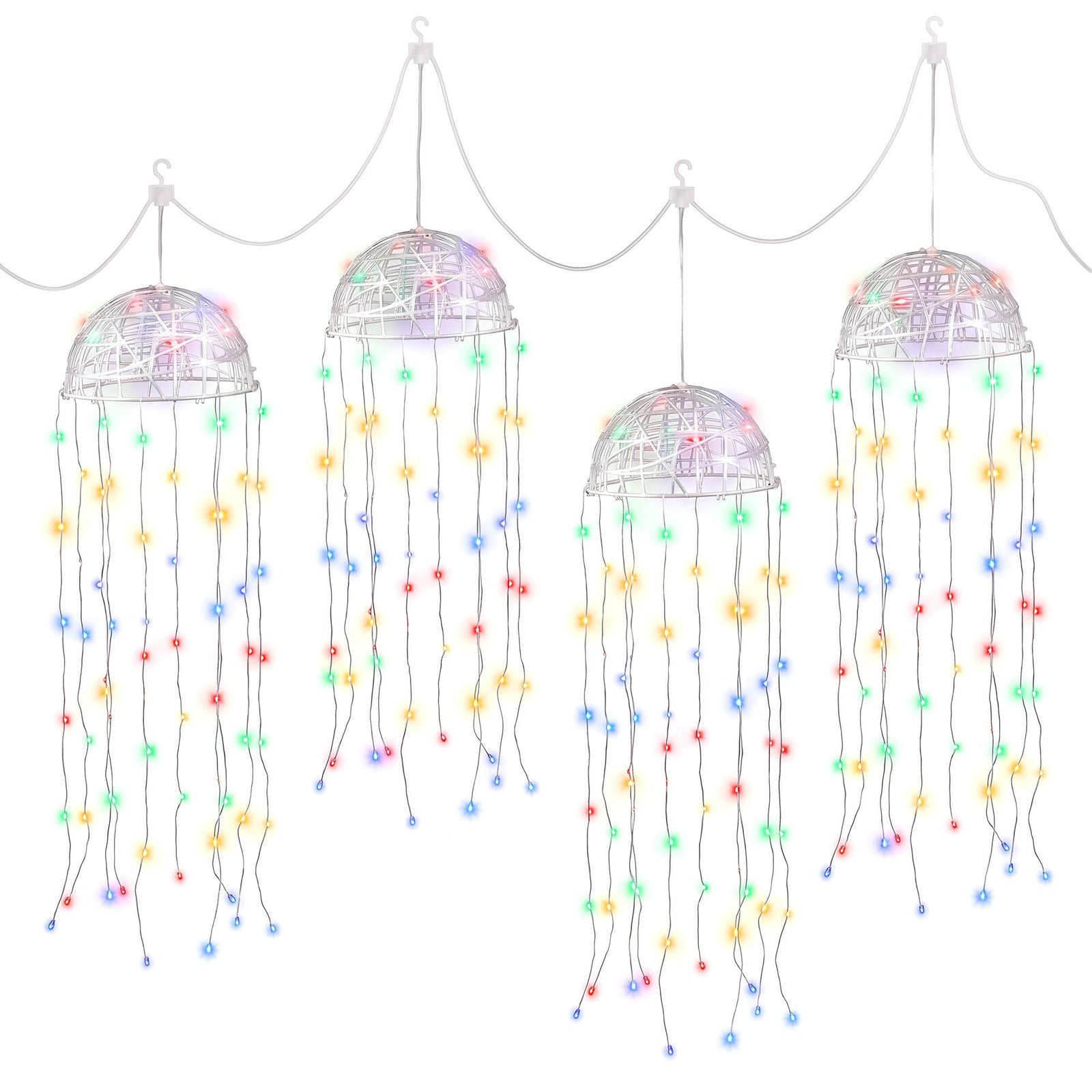 Jingle Jollys Christmas Lights Solar Jellyfish 4Pcs Garden Decorative Multi-Color