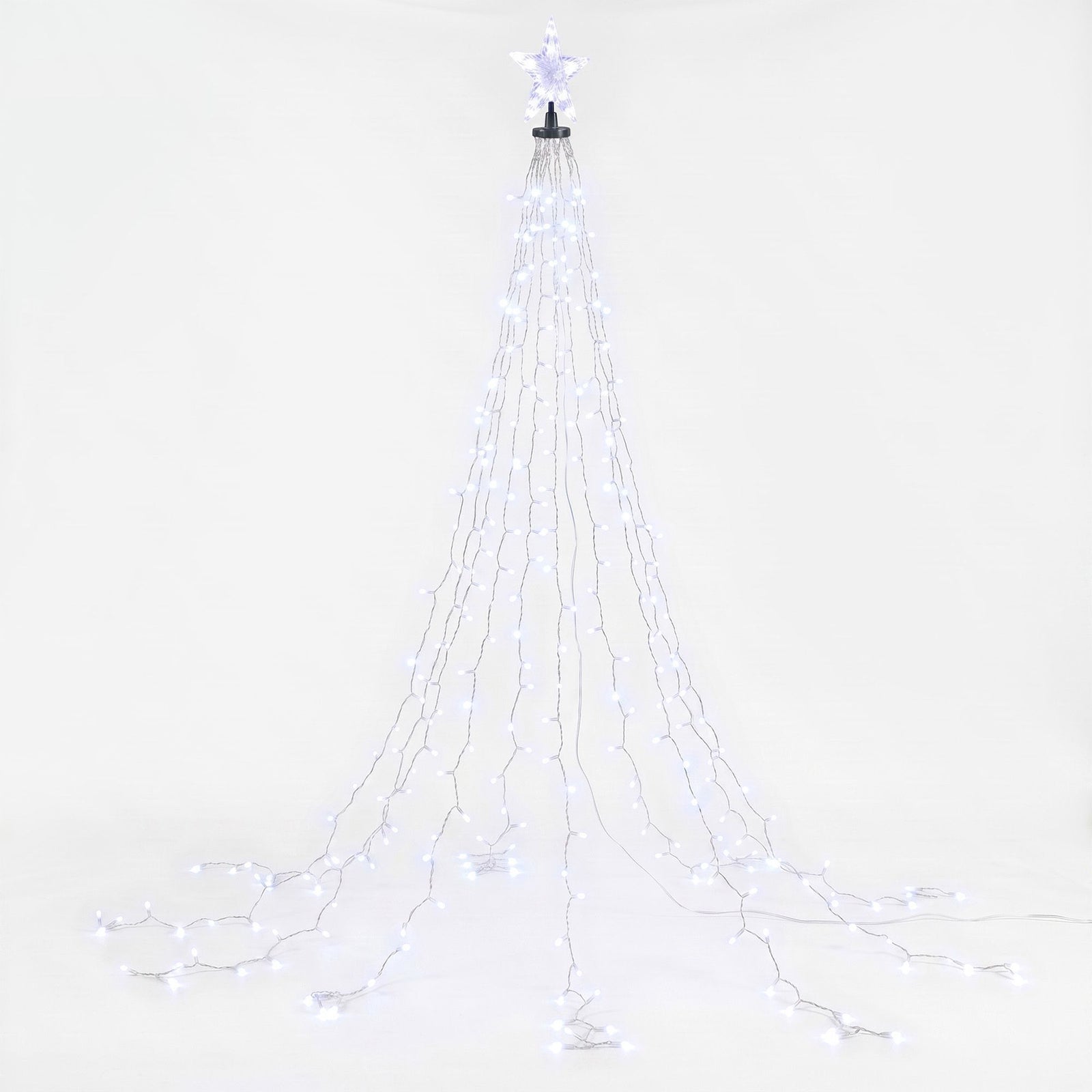 Jingle Jollys 2.5M Christmas Tree Lights Christmas Lights Tree Topper Waterfall Fairy Lights White