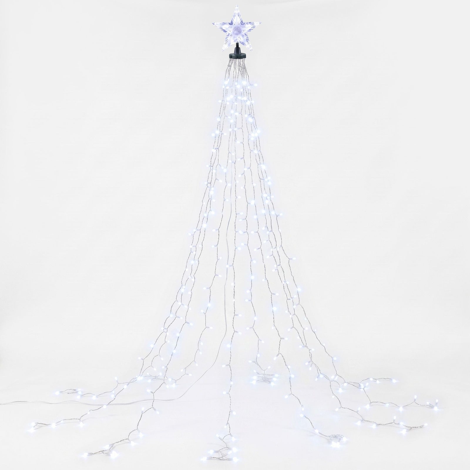 Jingle Jollys 2.5M Christmas Tree Lights Christmas Lights Tree Topper Waterfall Fairy Lights White