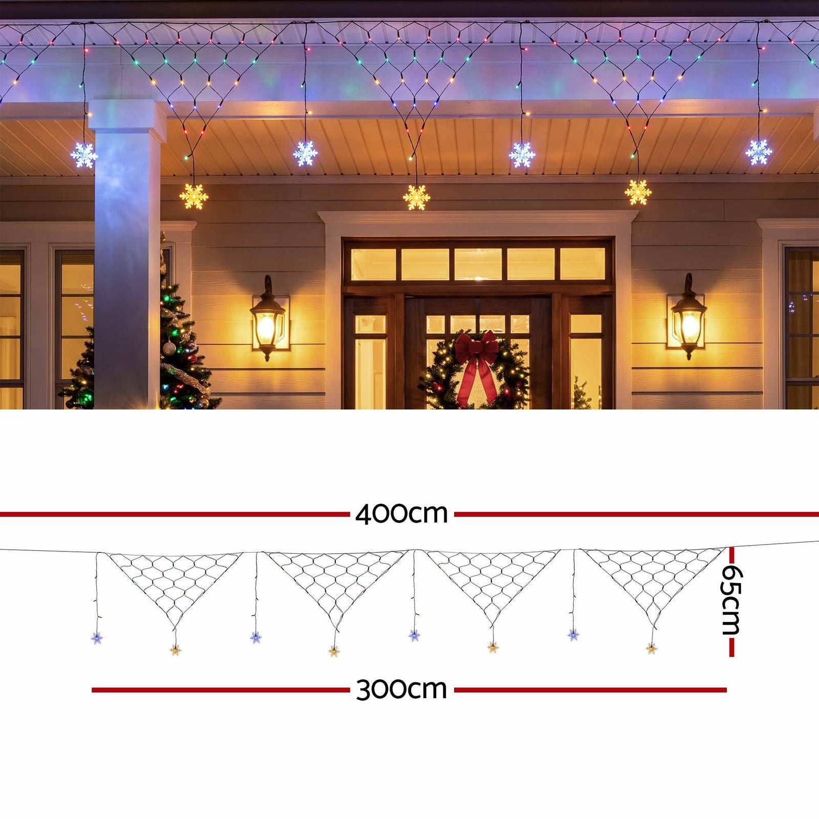 Jingle Jollys Christmas Lights Solar Fairy Lights Christmas Decorations Multicolour 4m
