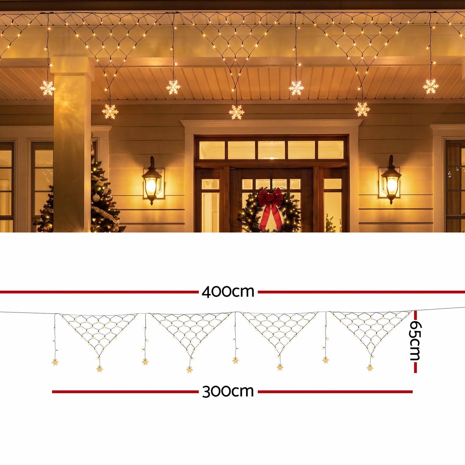 Jingle Jollys Christmas Lights Solar Fairy Lights Warm White Christmas Decorations 4m