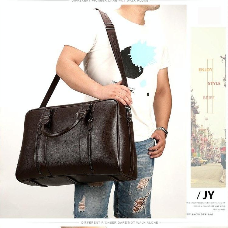 Large Leather Gym & Travel Bag - Spacious & Stylish-1915196644224274432
