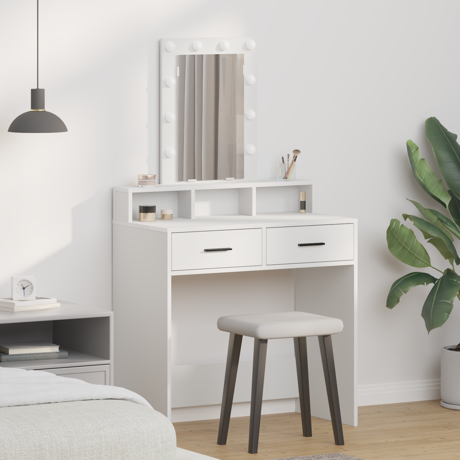 Dressing Table White 79 x 41 x 140 cm Engineered Wood