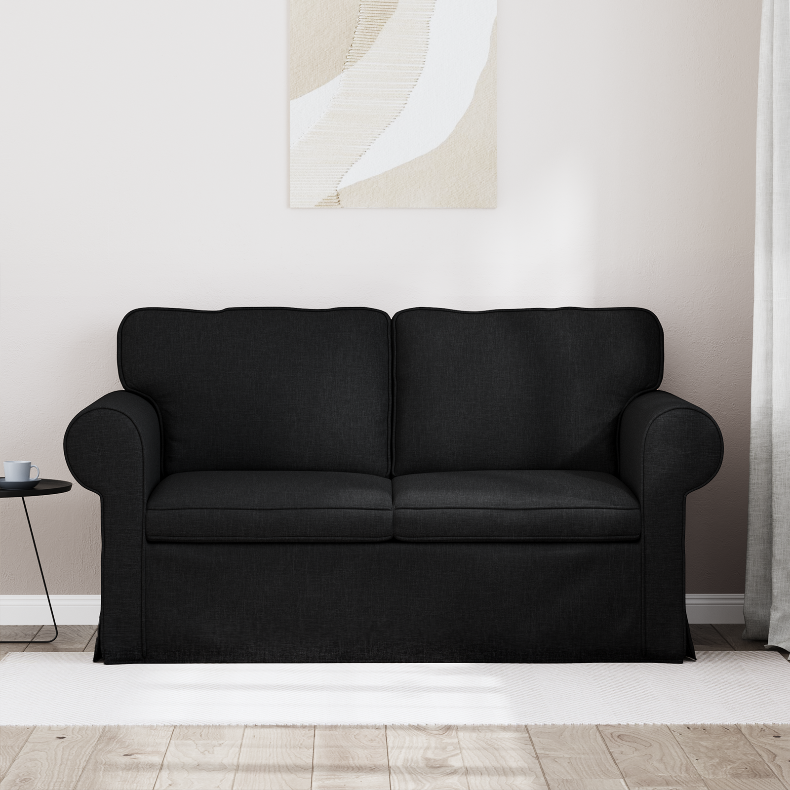 Sofa Black 155 x 82 x 80 cm Fabric