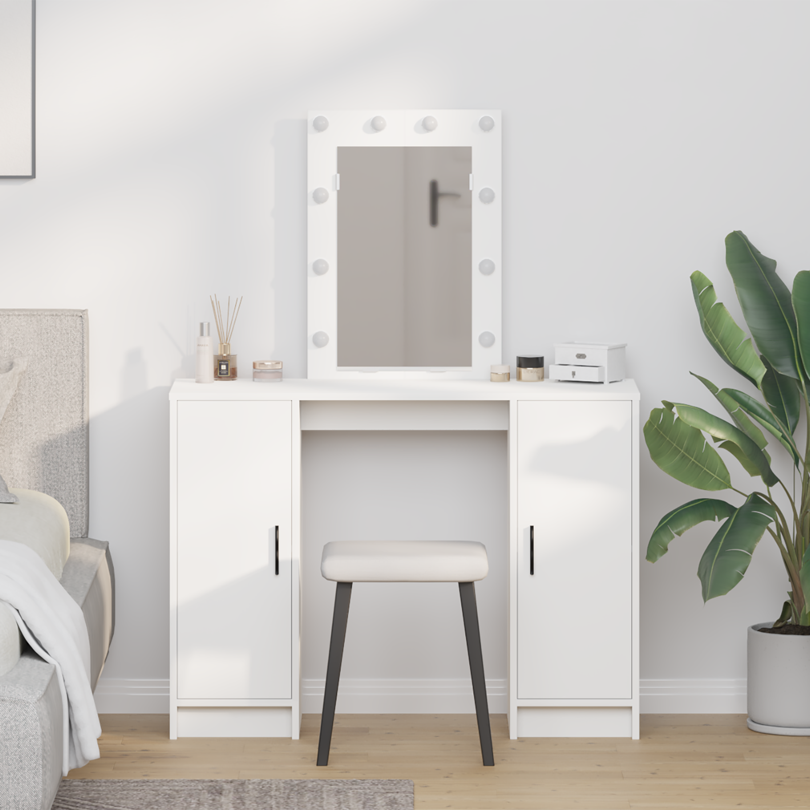 Dressing Table White 102 x 33 x 135 cm Engineered Wood