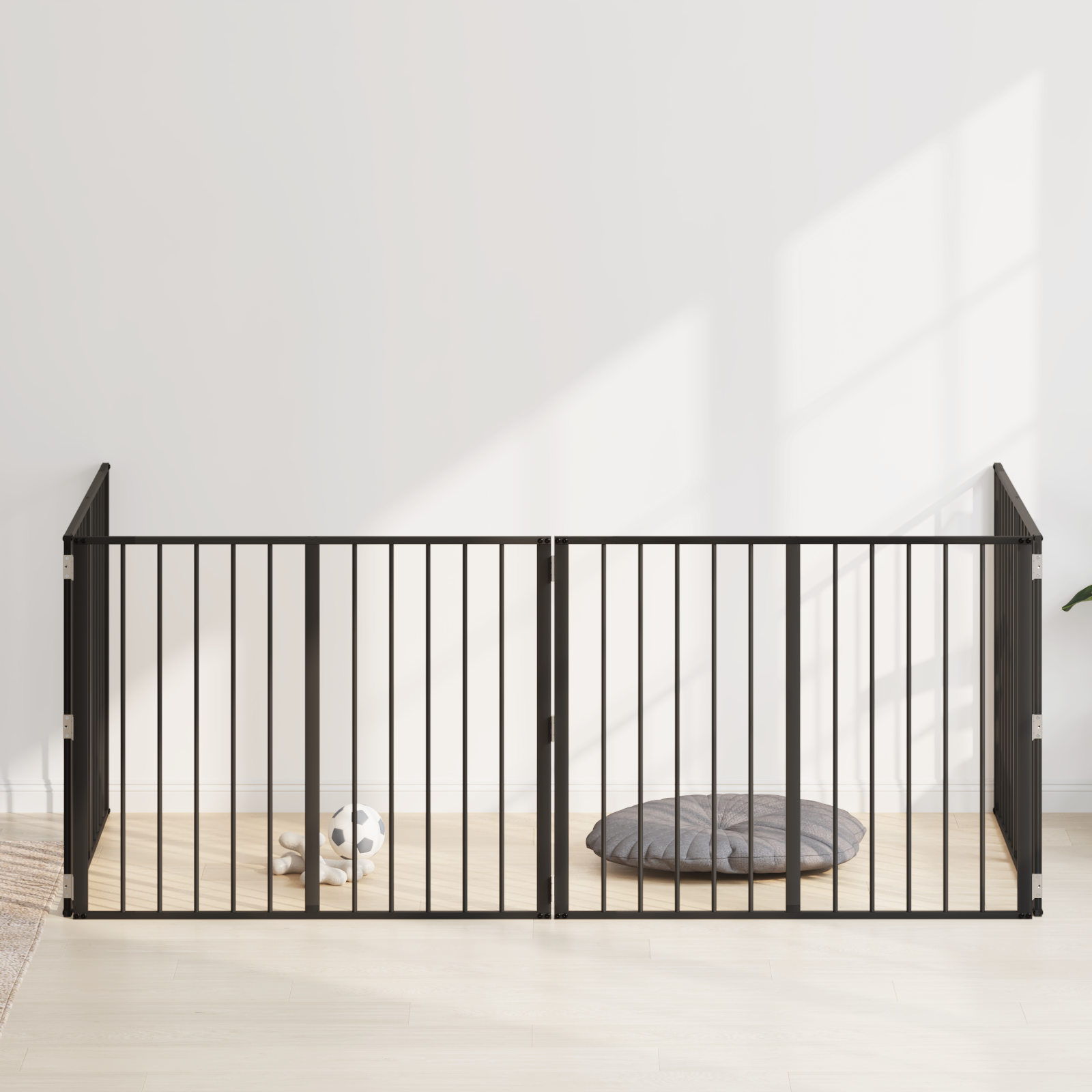 Dog Gate 4 pcs Black 100 x 80 cm Galvanised Steel