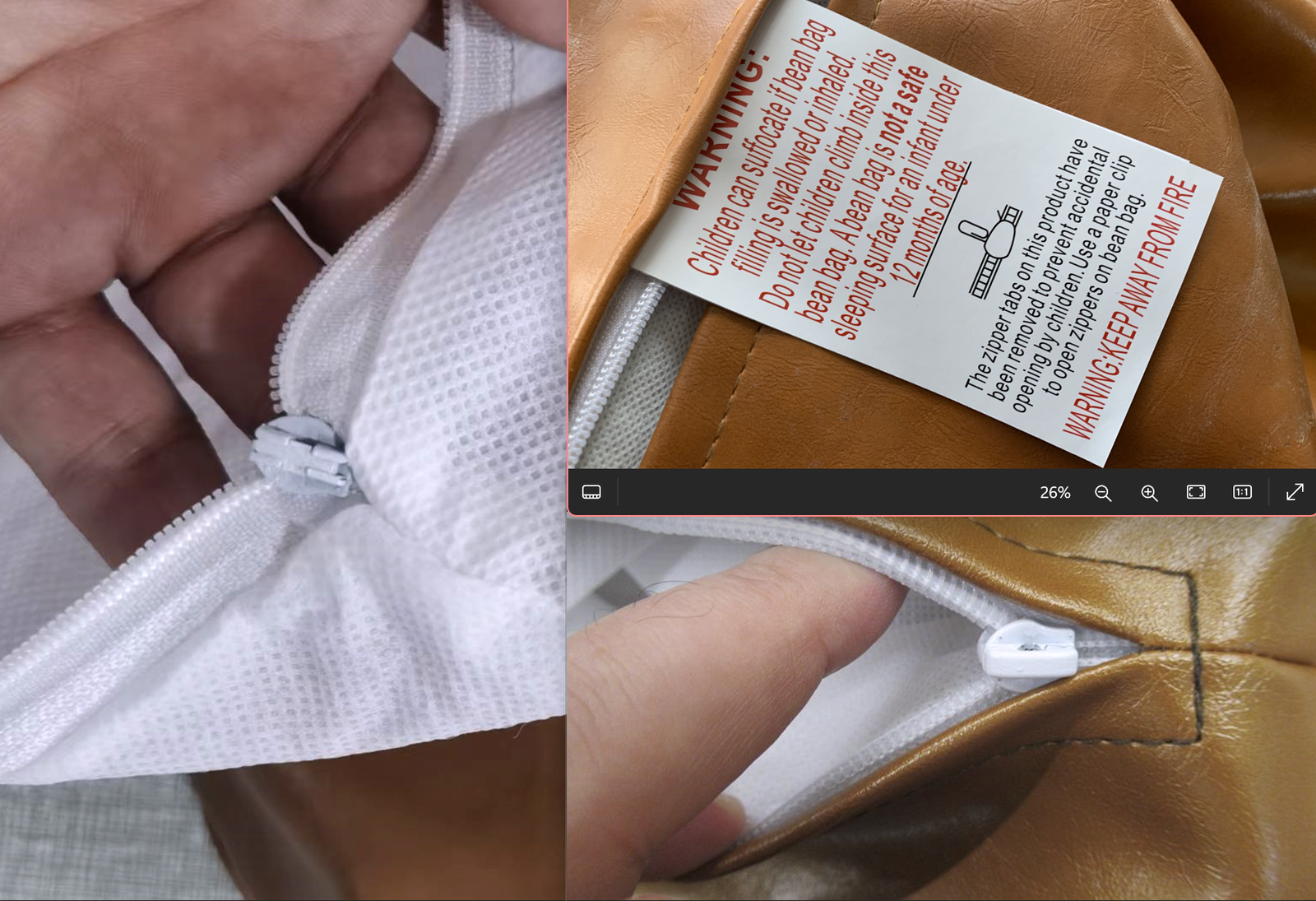 Marlow Bean Bag Chair Cover PU Couch Brown-1973194021832626181