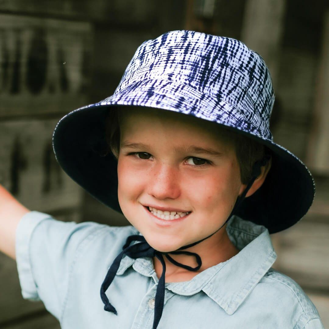 Bedhead Heritage Reversible Explorer Hat- Shibori/Indigo L-1954803158450573316