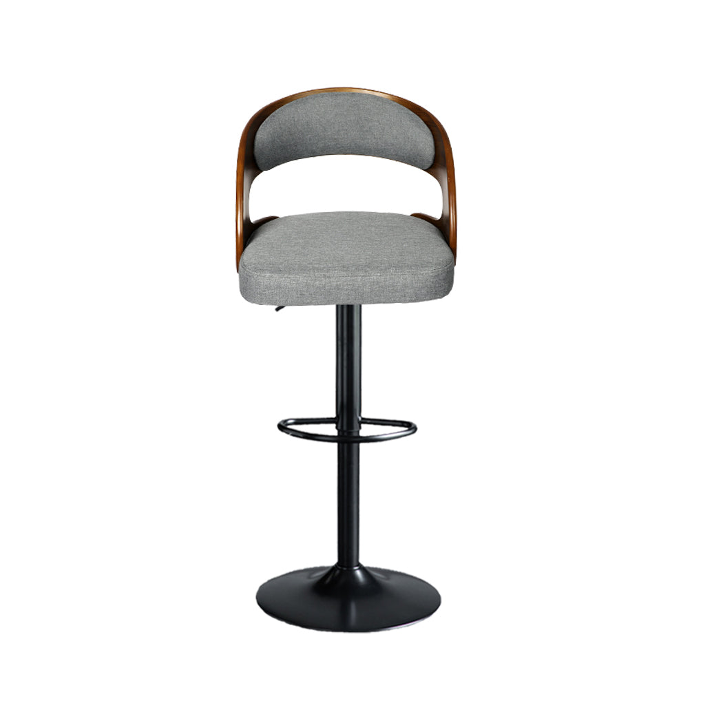 Levede 1x Kitchen Bar Stools Gas Lift Grey-1910113240738828289