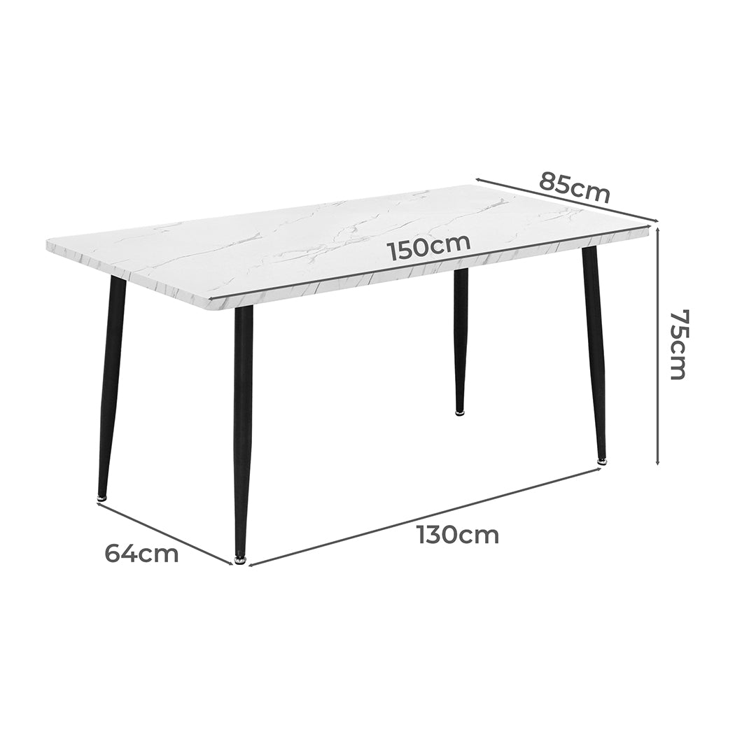 Levede Steel Dining Table 4-6 Seater 150cm-1954802378901426178