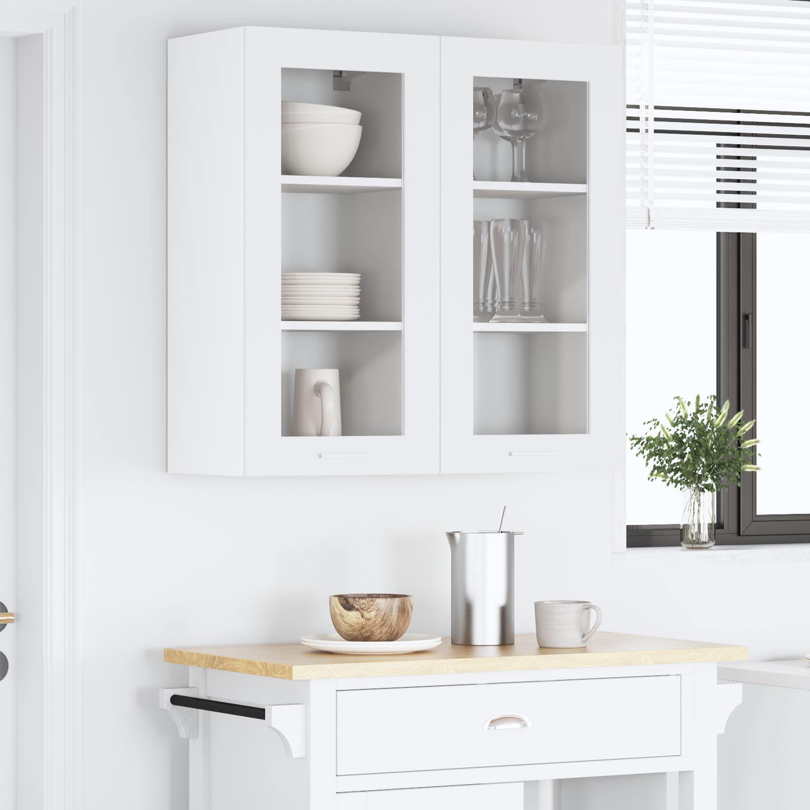 Hanging Cabinet 2 pcs White 40 x 31 x 80 cm Engineered Wood