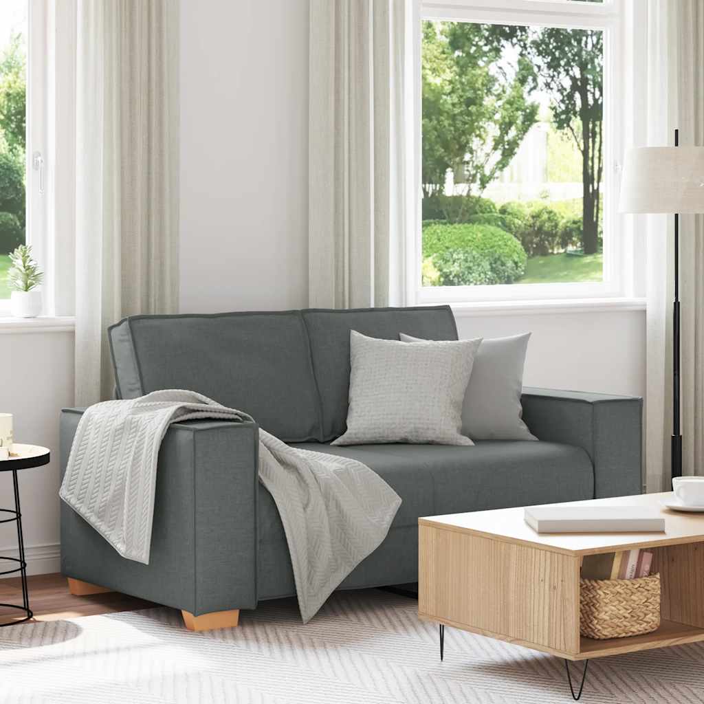 2-Seater Sofa Dark Grey 160x78x84 cm Fabric