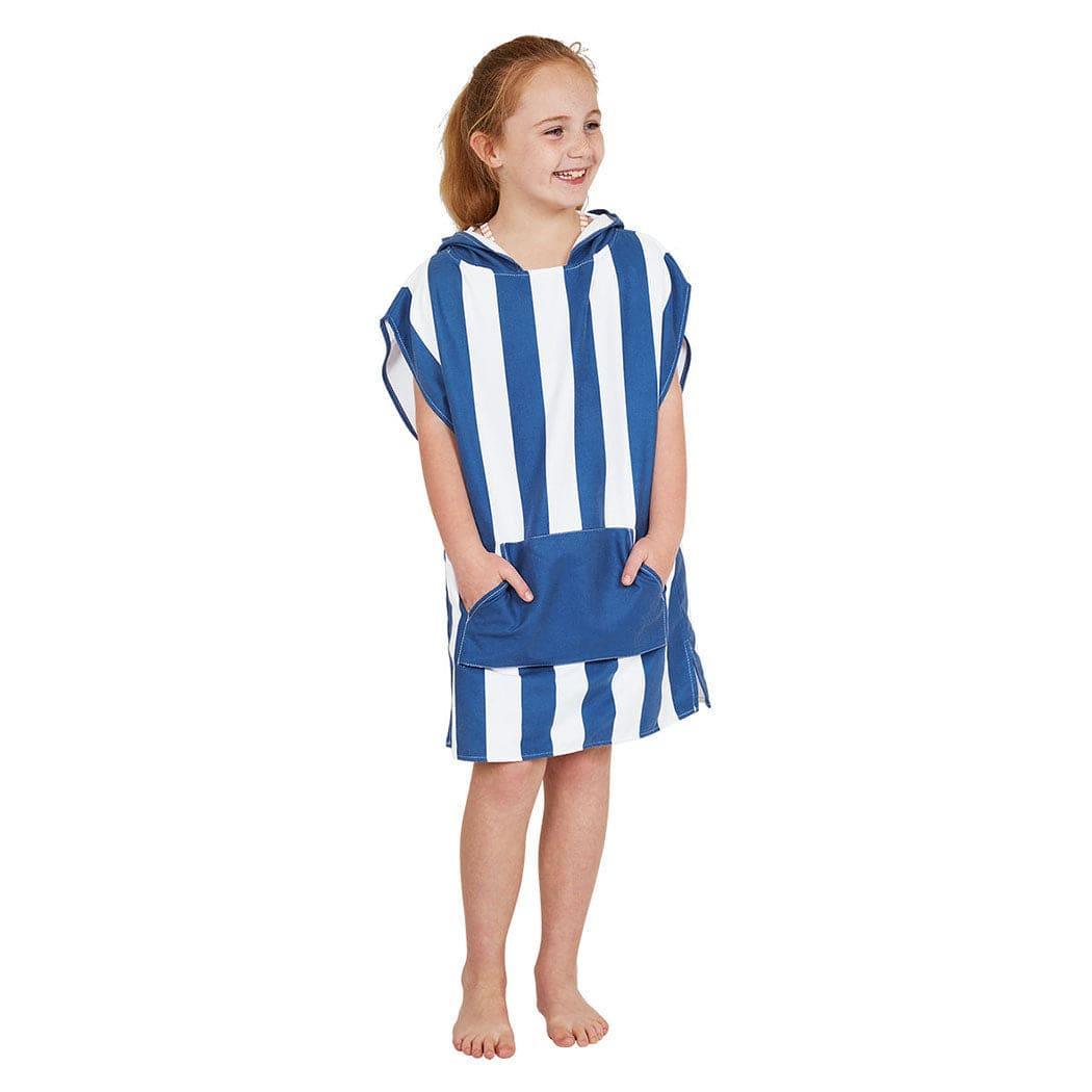 Dock & Bay KIDS Poncho Hooded Towel -Mini Cabana Collection-Whitsunday Blue M (8-10yrs)-1954802358210924548