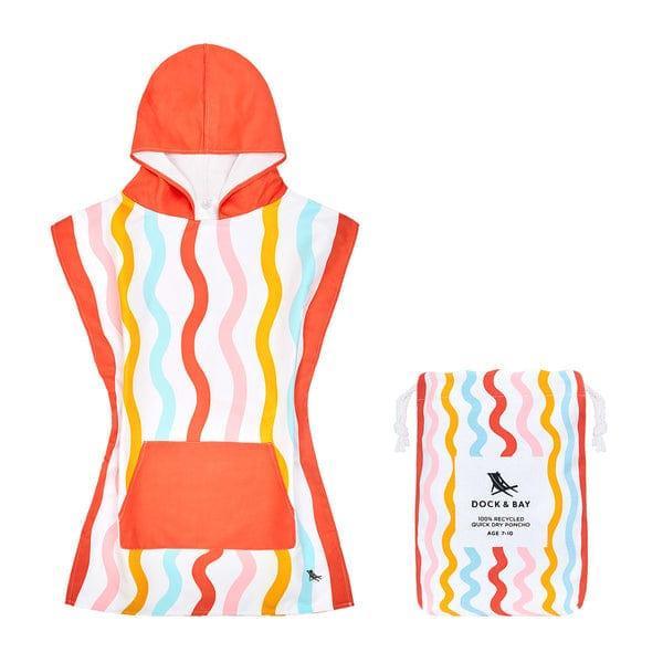 Dock & Bay KIDS Poncho Hooded Towel - Squiggle Face M (7-10yrs)-1954802359532130304